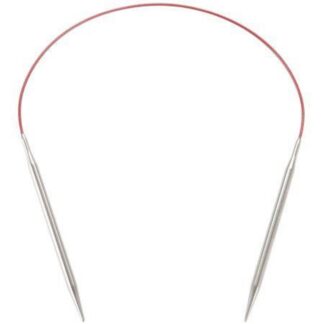 7016-11.  16” cord. Red Lace Stainless Steel Circular Knitting Needles 16 mm